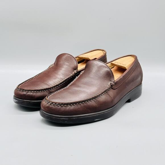 SAS Brown Leather Slip-On Loafers main image 9